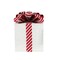 Foam Wrapped Present – 6.75"H Christmas Gift Box with Candy Stripe Bow-XC8348